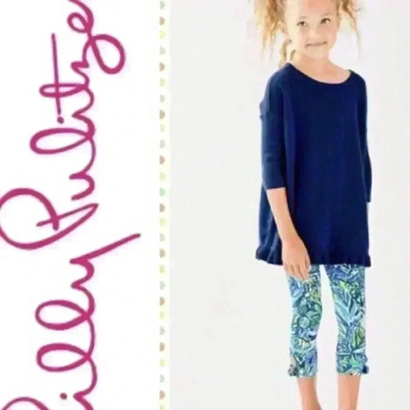 Lilly Pulitzer Other - Lilly Pulitzer Tierneigh Sweater in True Navy, Ruffles Hem, Size L (8-10)